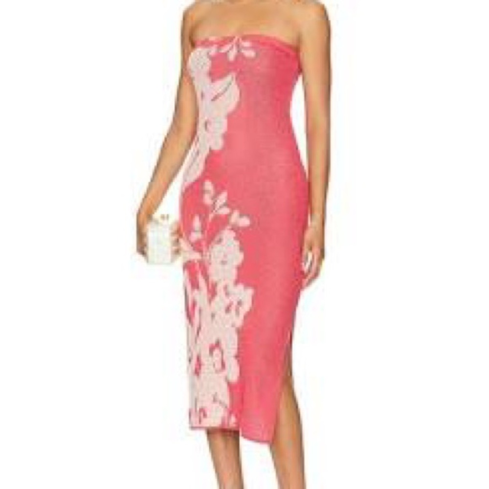 Misa Los Angeles Matti Dress Pink Strapless Bodycon Dress